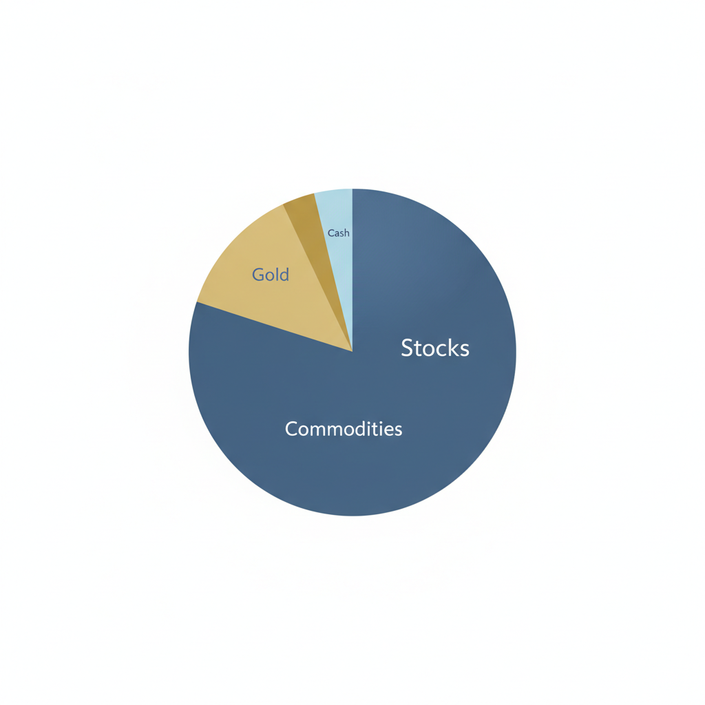 Oil resilient portfolio allocation across stocks commodities gold and cash